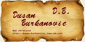 Dušan Burkanović vizit kartica